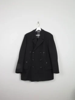 Men's Charcoal Grey Wool Vintage Short Vintage Coat 42"