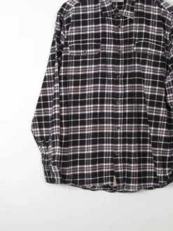 Men's Check Flannel Jachs Shirt Black & Grey L