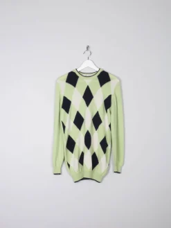 Men's Classic Diamond Lime Green Lyle & Scott Jumper S