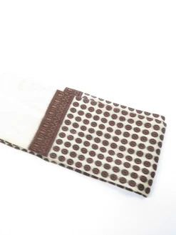 Mens Classic Vintage Cream & Brown Printed Cravat Style Scarf