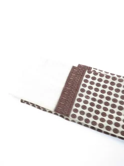 Mens Classic Vintage Cream & Brown Printed Cravat Style Scarf