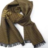 Mens Classic Vintage Green  Printed Cravat Style Scarf