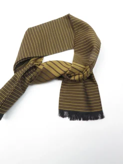 Mens Classic Vintage Green  Printed Cravat Style Scarf