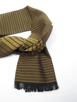 Mens Classic Vintage Green  Printed Cravat Style Scarf
