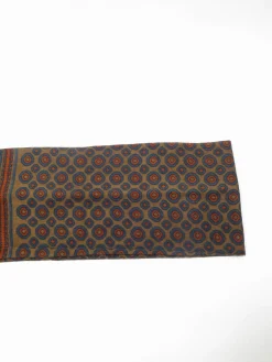Mens Classic Vintage Green Printed Cravat Style Scarf