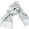 Mens Classic Vintage Grey & Xanadu Green Printed Cravat Style Scarf