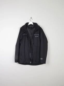 Men's Columbia Black New York Treasure Waterproof Thickened Trinity Storm -coat  M