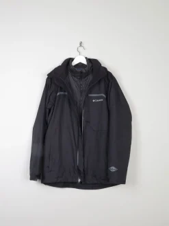 Men's Columbia Black New York Treasure Waterproof Thickened Trinity Storm -coat  M