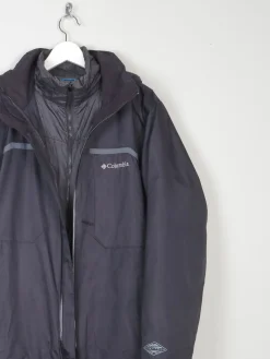 Men's Columbia Black New York Treasure Waterproof Thickened Trinity Storm -coat  M
