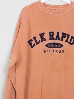 Men's Coral Vintage Sweatshirt Elk Rapids Michigan L