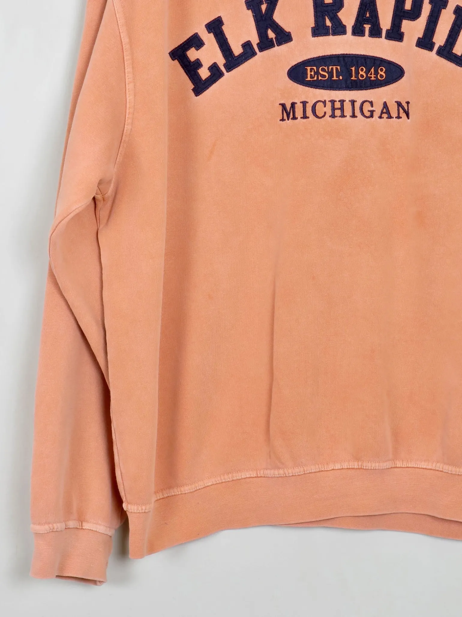 Men's Coral Vintage Sweatshirt Elk Rapids Michigan L