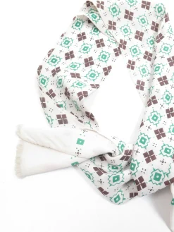 Men’s Cream, Brown & Green Scarf