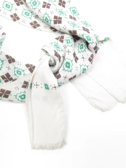 Men’s Cream, Brown & Green Scarf