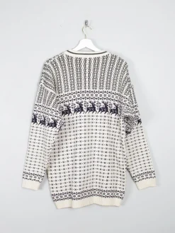 Men's Cream Nodic Style Reindeer Jumper M/L