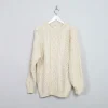 Men's Cream Vintage Aran Jumper L