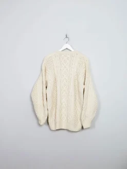 Men's Cream Vintage Aran Jumper L