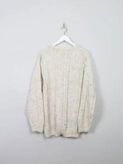 Men's Cream Vintage Cable Knit Jumper M/L