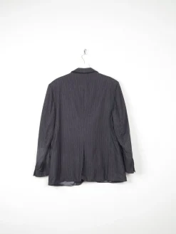 Men's Dark Grey 1970s Pinstripe Jacket 42