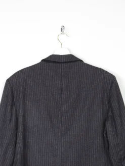 Men's Dark Grey 1970s Pinstripe Jacket 42