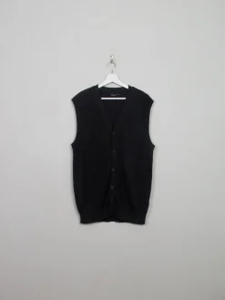 Men's Dark Grey Wool Gilet L