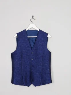 Men's Electric Blue Lurex Waistcoat 38/40 S/M