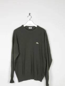 Mens Green Wool Lacoste Jumper M/L Size:5