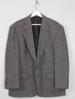 Men's Grey & Black Vintage Tweed Jacket L/44"