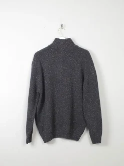 Men's Grey Blarney Wool Jumper 1/4 Zip New M