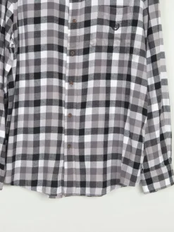 Men's Grey Check Vintage Flannel Shirt Chaps XL