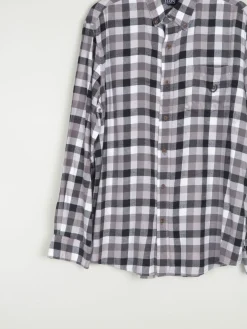 Men's Grey Check Vintage Flannel Shirt Chaps XL