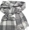Men's Grey Tartan Foxford Wool Scarf