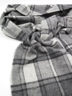Men's Grey Tartan Foxford Wool Scarf