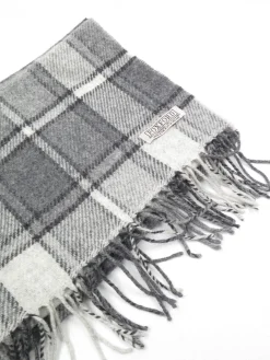 Men's Grey Tartan Foxford Wool Scarf