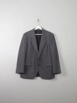 Men's Grey Vintage 70s Pinstripe Jacket 40"