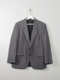 Men's Grey Vintage 70s Pinstripe Jacket 40