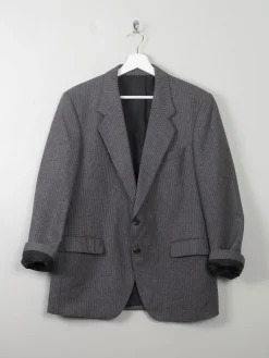 Men's Grey Vintage 70s Pinstripe Jacket 40