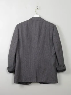 Men's Grey Vintage 70s Pinstripe Jacket 40