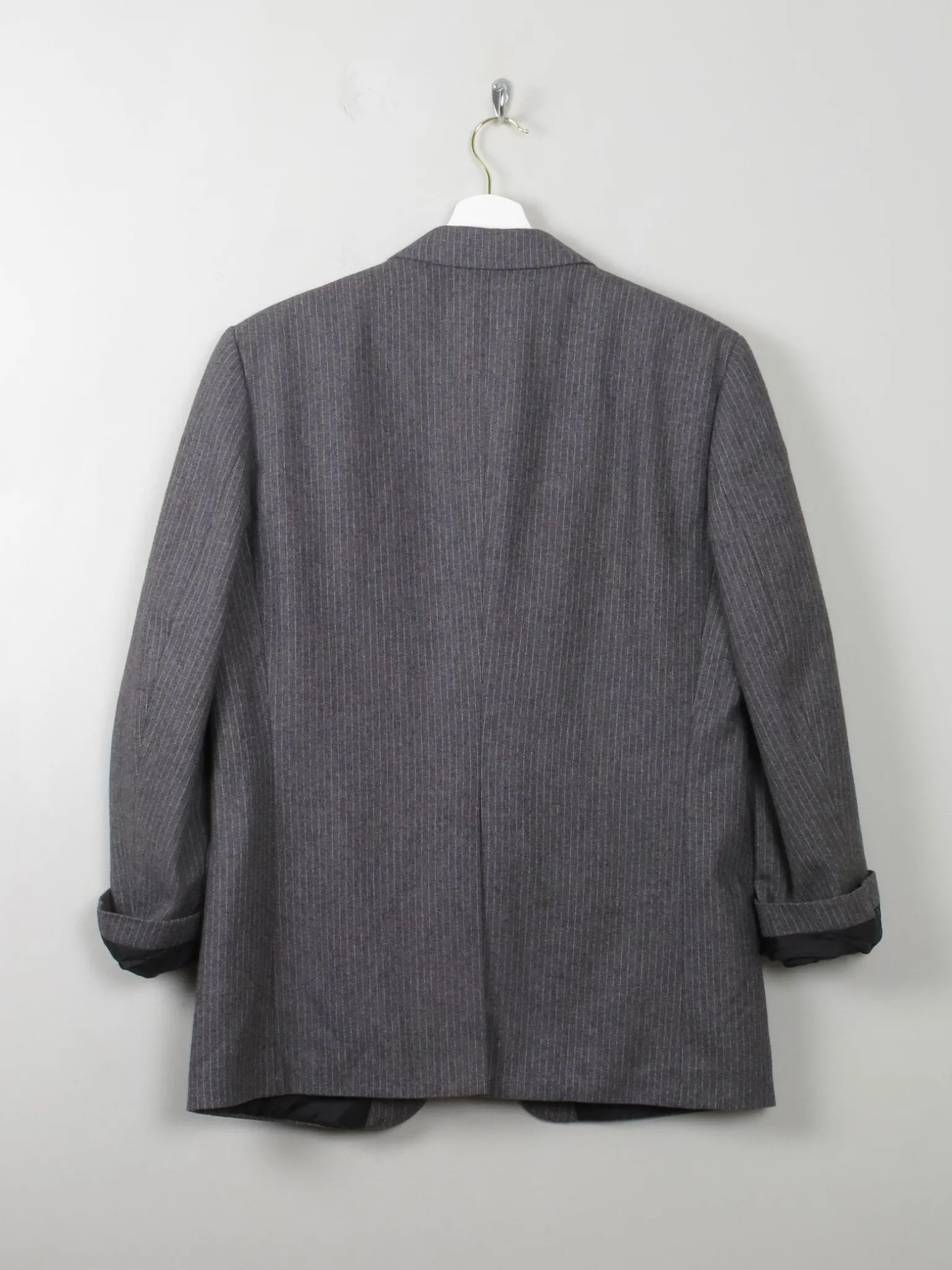 Men's Grey Vintage 70s Pinstripe Jacket 40"
