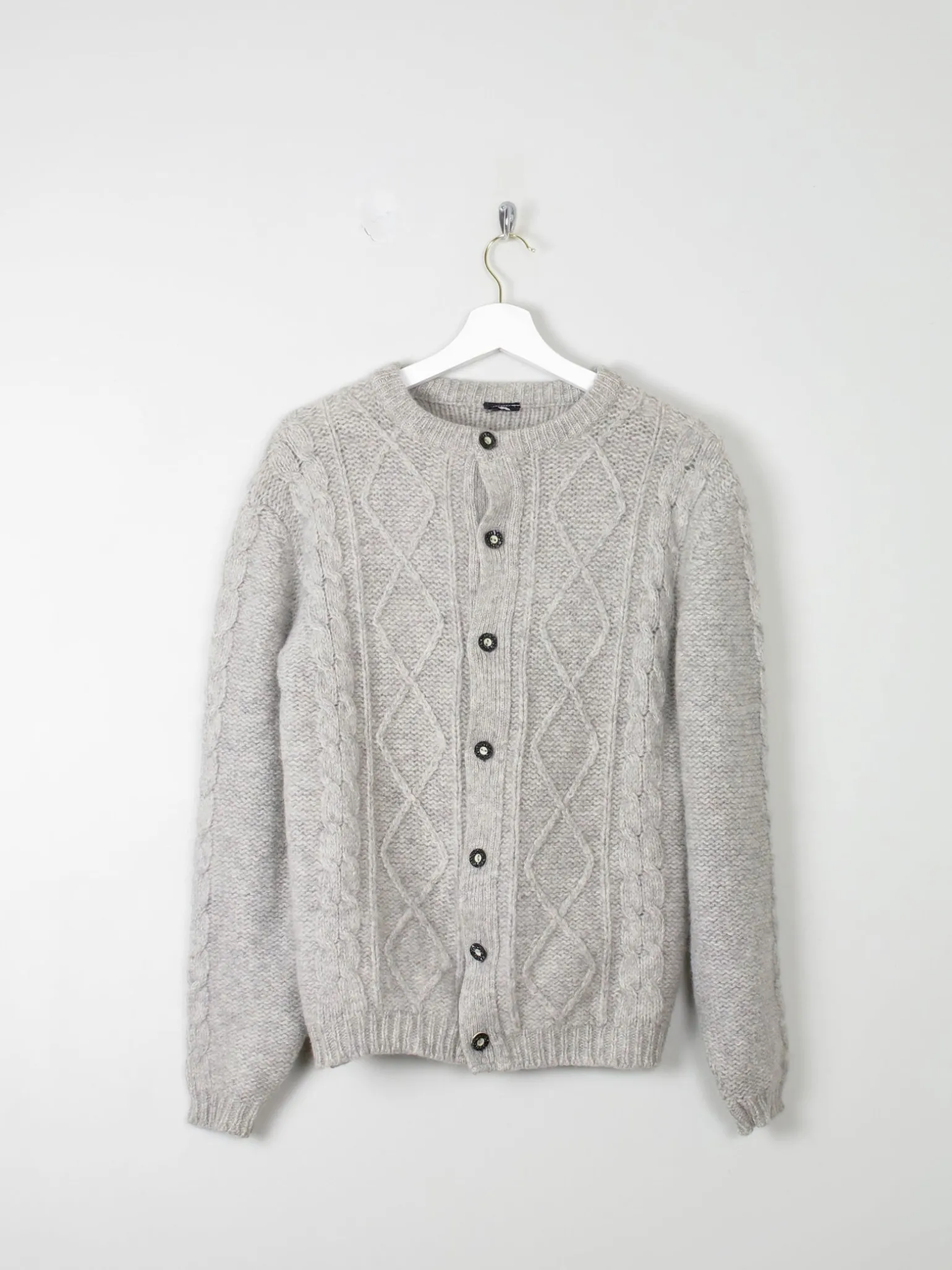 Men's Grey Wool Vintage Cardigan Austrian XS/S