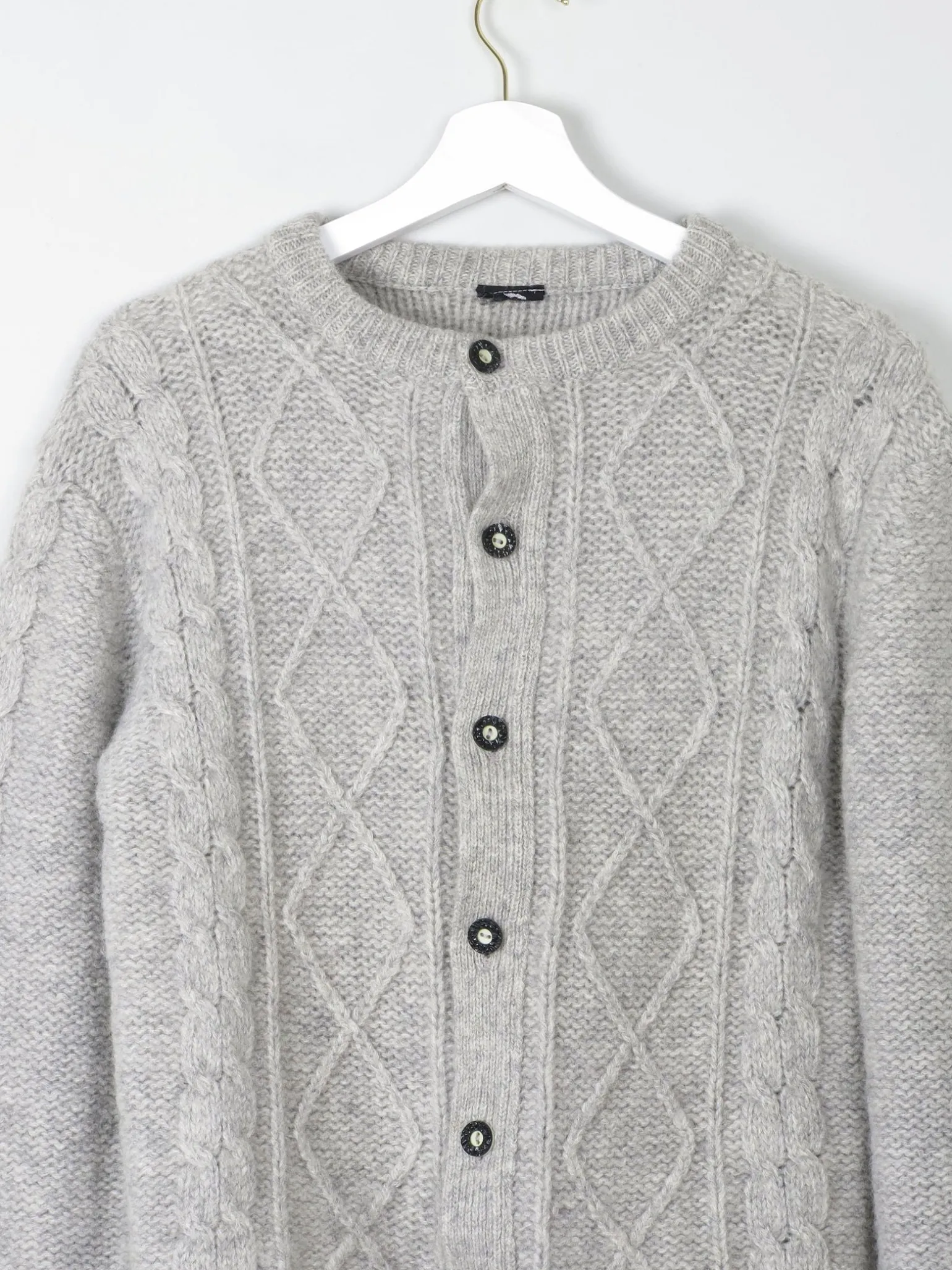 Men's Grey Wool Vintage Cardigan Austrian XS/S