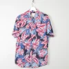 Men's Hawaiian Vintage Style American Eagle Short Sleeve Shirt L