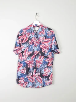 Men's Hawaiian Vintage Style American Eagle Short Sleeve Shirt L