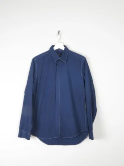 Men's Indigo Vintage Calvin Klein Fitted Shirt S/M
