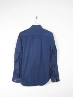 Men's Indigo Vintage Calvin Klein Fitted Shirt S/M