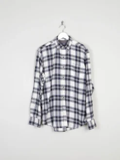 Men's Izod Vintage Flannel Blue & White Shirt M