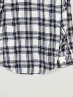 Men's Izod Vintage Flannel Blue & White Shirt M