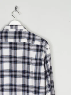 Men's Izod Vintage Flannel Blue & White Shirt M