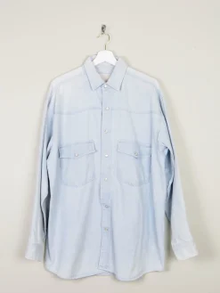 Men's Light Denim Vintage Shirt M Relaxed Fit