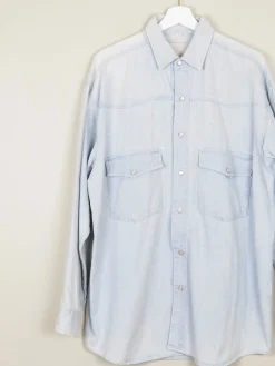 Men's Light Denim Vintage Shirt M Relaxed Fit