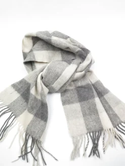 Men's Light/dark Grey & Cream Wool Scarf